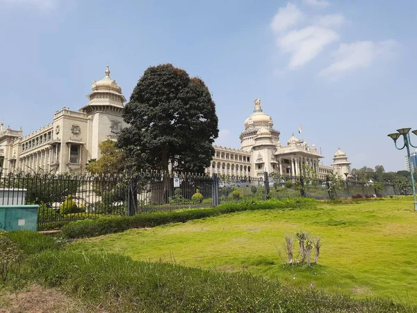 Bangalore Karnataka India Jan 2021 Closeup Beautiful Vidhana Soudha Gelegen — Stockfoto