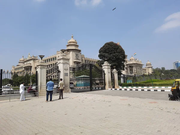 Bangalore Karnataka Inde Janv 2021 Gros Plan Sur Magnifique Vidhana — Photo