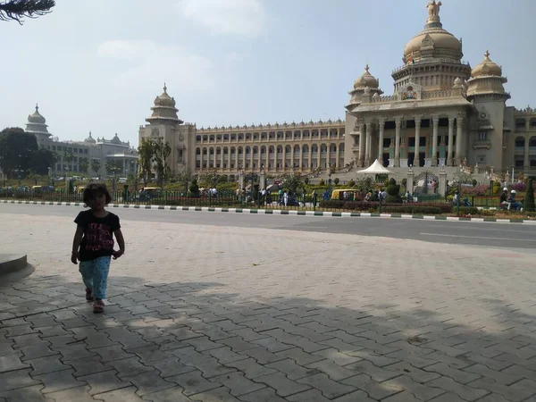 Bangalore Karnataka Indie Stycznia 2021 Zbliżenie Pięknej Vidhana Soudha Znajduje — Zdjęcie stockowe