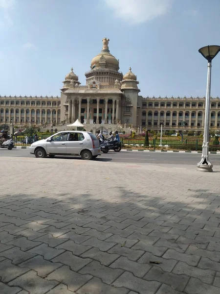 Bangalore Karnataka Indien Januar 2021 Nahaufnahme Der Schönen Vidhana Soudha — Stockfoto