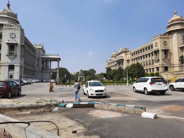 Bangalore Karnataka India Ene 2021 Hermosa Vikasa Soudha Suvarna Vidhana — Foto de Stock