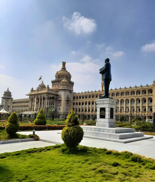 Bangalore Karnataka Índia Jan 2021 Closeup Beautiful Vidhana Soudha Localizado — Fotografia de Stock