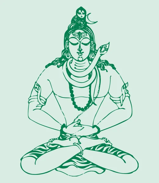 Eine Zeichnung Oder Skizze Von Lord Shiva Und Parvati Editierbare — Stockvektor