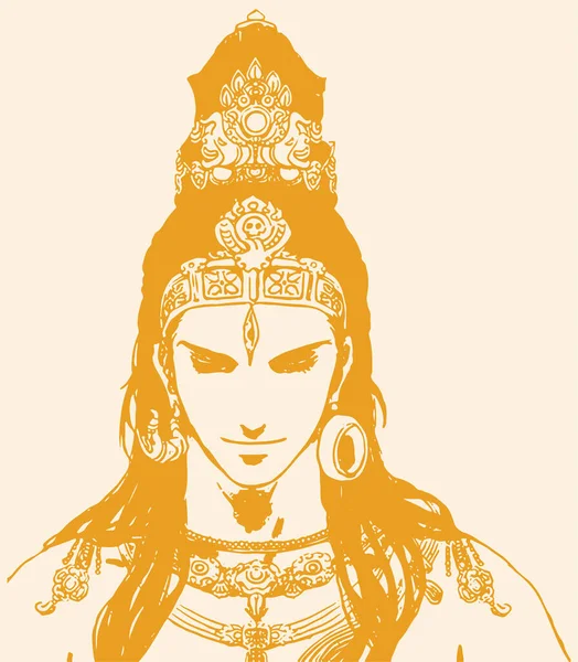 Teckning Eller Skiss Lord Shiva Och Parvati Redigerbar Skiss Illustration — Stock vektor