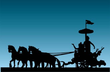 Hint destanı Mahabharata 'nın Lord Krishna' sının çizimi veya çizimi vishwaroopa 'yı gösteriyor ve Kurukshetra Savaşı' nın düzenlenebilir bir taslağında Gita 'ya anlatıyor.
