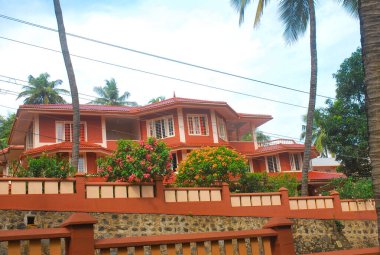 Thrissur, Kerala, Hindistan-30 Kasım 2010: Venginissery Venginissery, Trissur City 'deki güzel Narayanashrama Tapovanam Ashram binası.