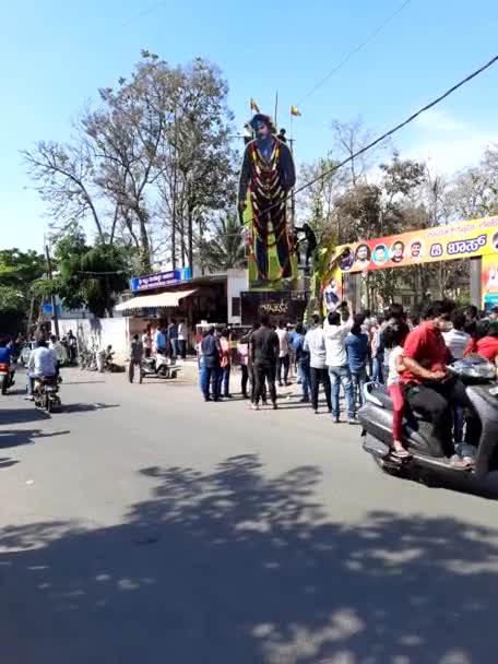 Bangalore Karnataka Hindistan Mar 2021 Kannada Aktörü Challenging Star Darshan — Stok video