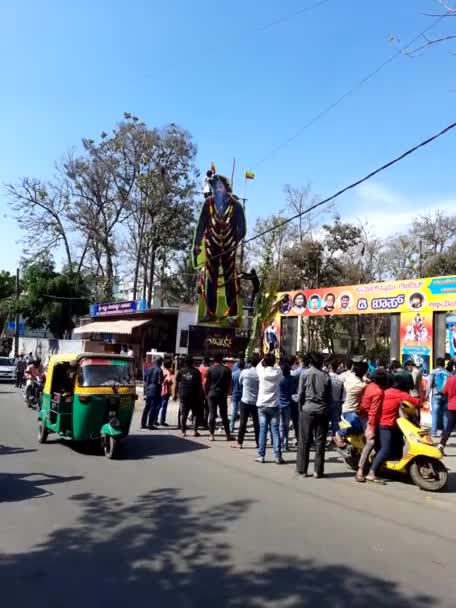 Bangalore Karnataka India Mrt 2021 Close Van Kannada Acteur Challenging — Stockvideo