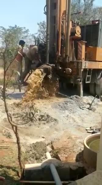 Bangalore Karnataka India March 2021 Detailní Záběr Vrtačku Borewell Nebo — Stock video