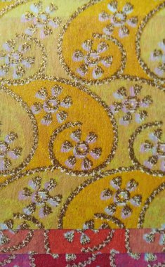 Renkli soyut geometrik tekrarlayan kumaş deseni ve deseni yakın plan