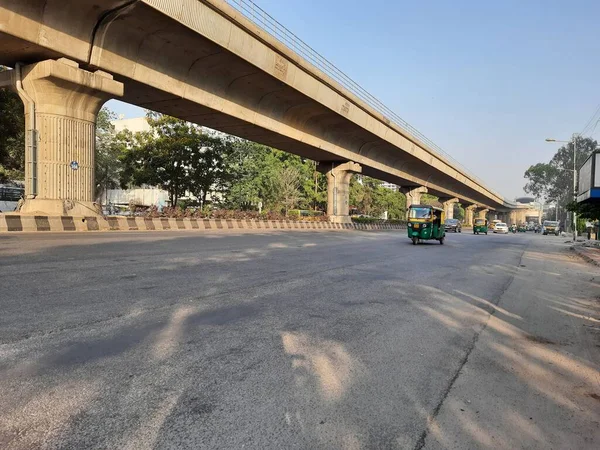 Bangalore Karnataka India Apr 2021 Closeup Namma Metro Flyover Bridge — стокове фото