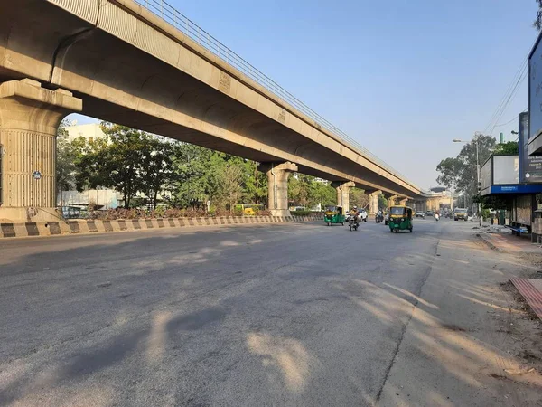 Bangalore Karnataka India Apr 2021 Closeup Namma Metro Flyover Bridge — 스톡 사진