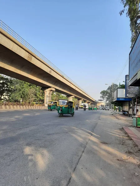 Bangalore Karnataka Indien Apr 2021 Närbild Namma Metro Flyover Eller — Stockfoto