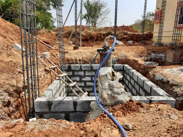 Bangalore Karnataka India Apr 2021 Closeup Construction Building Indian House — Stock Photo, Image