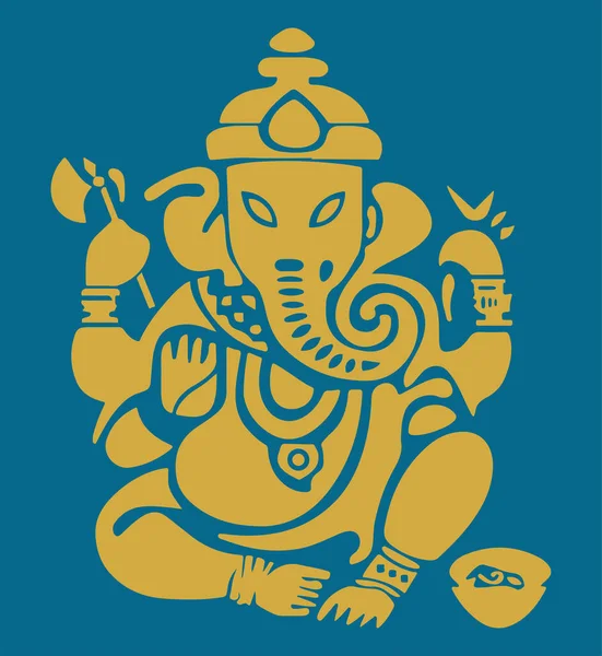 Disegno Schizzo Lord Ganesha Vinayaka Editable Outline Illustration — Vettoriale Stock
