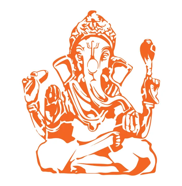 Desenho Esboço Lord Ganesha Vinayaka Ilustração Esboço Editável —  Vetores de Stock