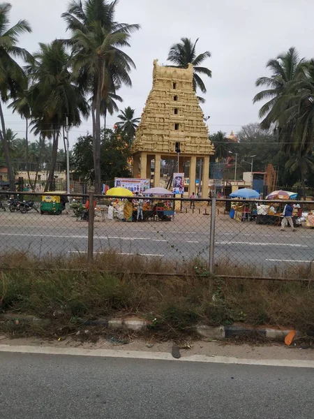 Channapatna Karnataka India January 2021 Exterior View Sri Kengal Anjaneya — 图库照片
