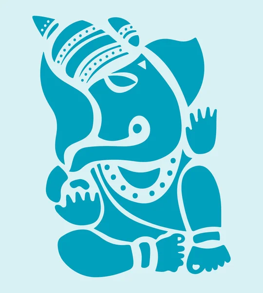 Desenho Esboço Lord Ganesha Silhueta Esboço Ilustração Editável — Vetor de Stock