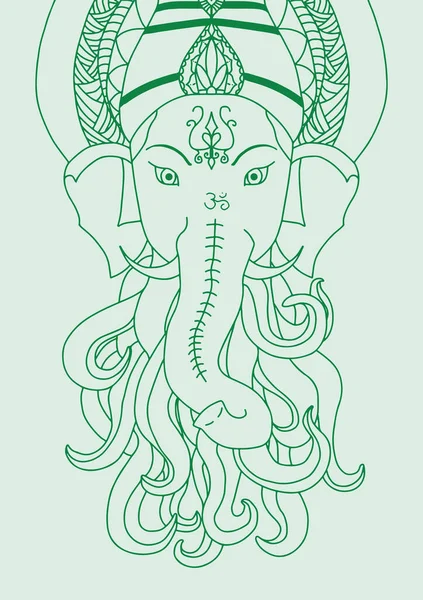 Desenho Esboço Lord Ganesha Silhueta Esboço Ilustração Editável — Vetor de Stock