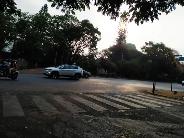 Bangalore Karnataka India Apr 2021 Closeup Beautiful Asphalt Road Indian — Stock Photo, Image