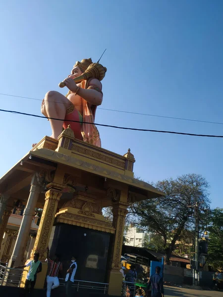 Ramanagara Karnataka Indien März 2021 Nahaufnahme Des Hanuman Statuts Eingang — Stockfoto