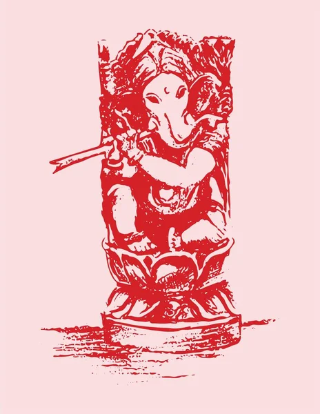 Desenho Esboço Lorde Ganesha Esboço Silhueta Ilustração Editável —  Vetores de Stock