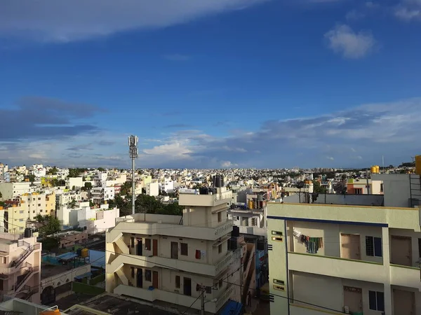 Bangalore Karnataka India May 2021 Detailní Záběr Krásné Nebe Městskou — Stock fotografie