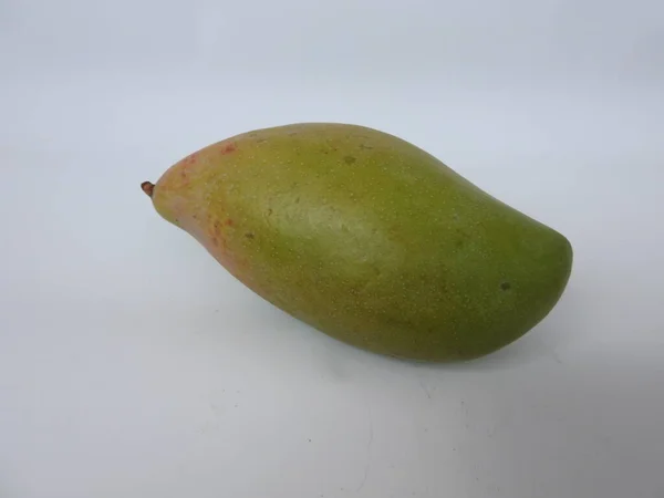 Closeup Single Group Totapuri Raw Mango Fruit Isolated White Background — Stock Photo, Image