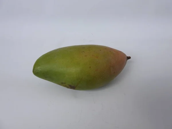 Closeup Single Group Totapuri Raw Mango Fruit Isolated White Background — Stock Photo, Image