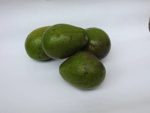 Primo Piano Frutti Singoli Gruppo Crudi Burro Avocado Affettati Integralmente — Foto Stock