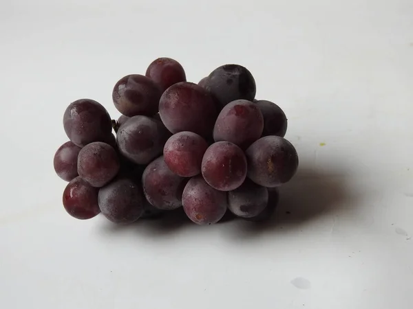 Gros Plan Belle Couleur Rouge Foncé Noir Grappe Fruits Raisin — Photo