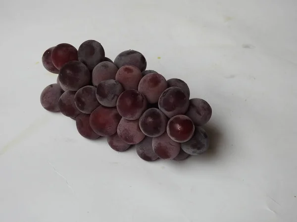 Gros Plan Belle Couleur Rouge Foncé Noir Grappe Fruits Raisin — Photo