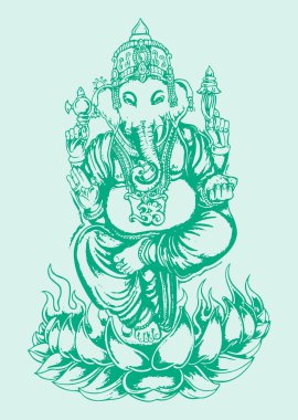 Hindu tanrısı Lord Shiva 'nın çizimi ya da çizimi. Lord Ganesha' nın oğlu. Düzenlenebilir illüstrasyon.