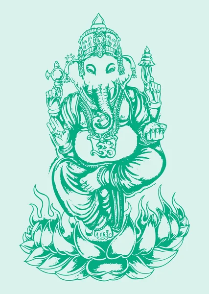 Kresba Nebo Skica Hinduistického Boha Lord Shiva Syn Lord Ganesha — Stockový vektor