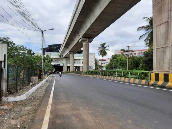 Bangalore Karnataka India Jun 2021 Closeup Empty Roads Due Covid — Fotografia de Stock