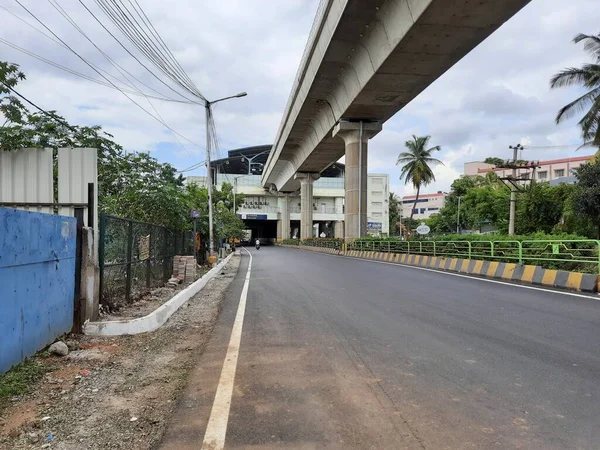 Bangalore Karnataka India Jun 2021 Closeup Empty Roads Due Covid — 스톡 사진