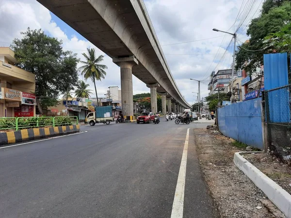 Bangalore Karnataka India Jun 2021 Closeup Empty Roads Due Covid — Photo