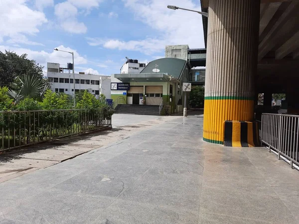 Bangalore Karnataka India Jun 2021 Closeup Empty Roads Due Covid — Fotografia de Stock