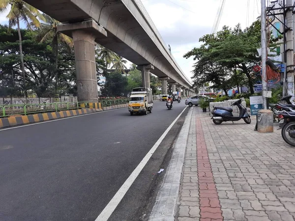 Bangalore Karnataka India Jun 2021 Closeup Empty Roads Due Covid — Fotografia de Stock