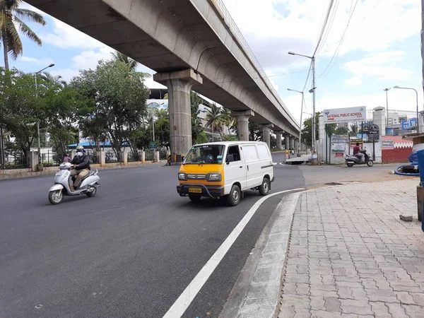 Bangalore Karnataka India Jun 2021 Closeup Empty Roads Due Covid — Stockfoto