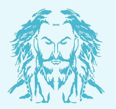 Drawing or Sketch of Lord Shiva outline and silhouette editable illustration