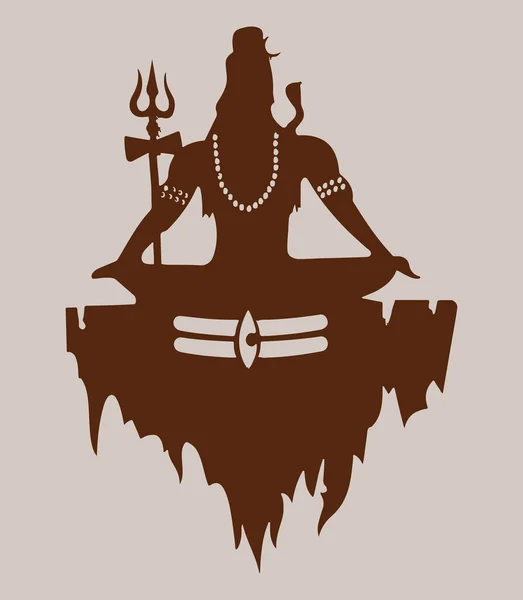 Drawing Sketch Lord Shiva Outline Silhouette Editable Illustration — Image vectorielle