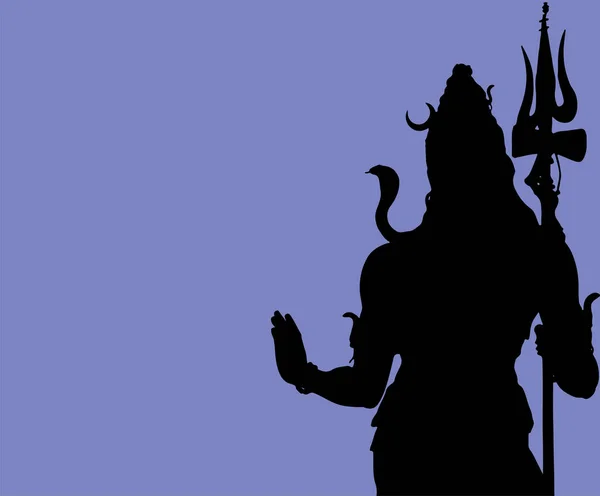 Drawing Sketch Lord Shiva Outline Silhouette Editable Illustration — Vetor de Stock