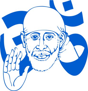 Kaliyug Hint Tanrısı Shirdi Sai Baba 'nın çizimi veya çizimi.