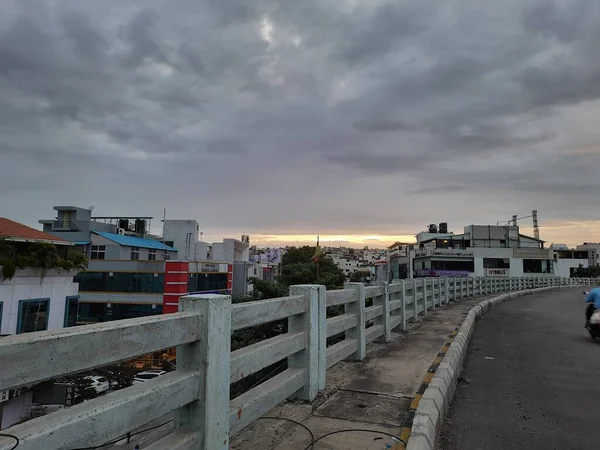 Bangalore Karnataka India Juni 2021 Close Van Prachtige Zonsondergang Met — Stockfoto