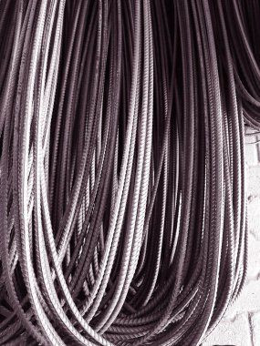 Closeup of building construction material mild steel tmt bars in the size of 16, 8, 10 and 12mm texture and background