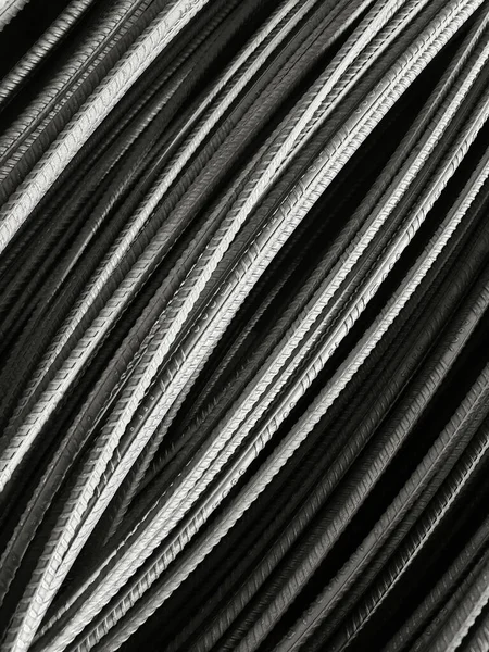 Closeup of building construction material mild steel tmt bars in the size of 16, 8, 10 and 12mm texture and background