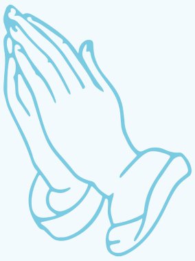 Drawing or sketch of praying or doing namaste hands outline editable illustration