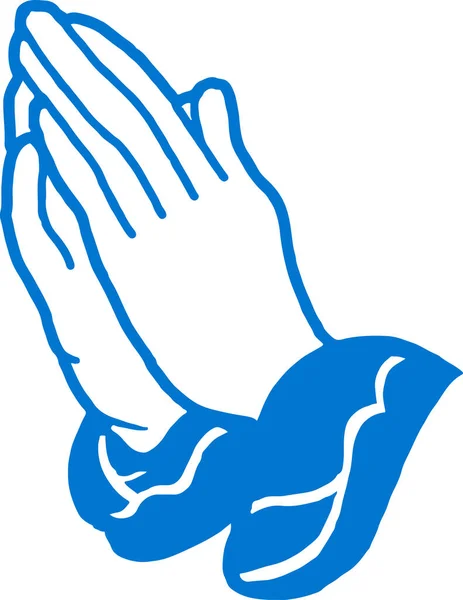 Drawing Sketch Praying Doing Namaste Hands Outline Editable Illustration — Vettoriale Stock