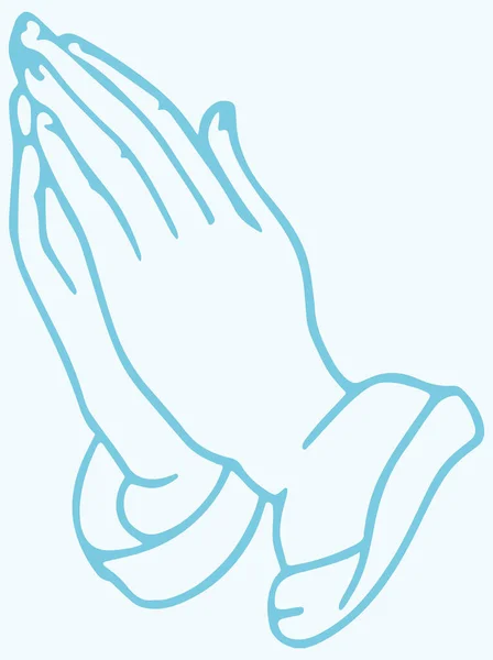Drawing Sketch Praying Doing Namaste Hands Outline Editable Illustration — Stok Vektör